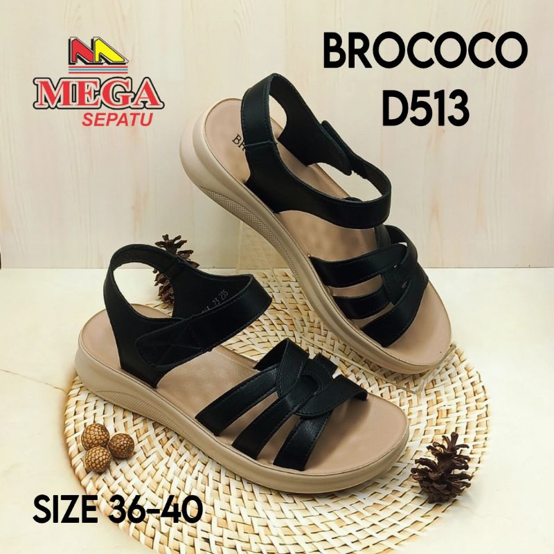 SANDAL LET WANITA TERBARU TINGGI HAK 3.5CM BROCOCO D513 HITAM