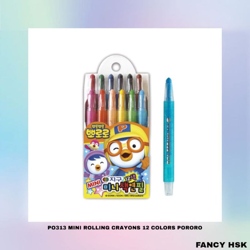 

MINI ROLLING CRAYONS 12 COLORS PORORO PO313