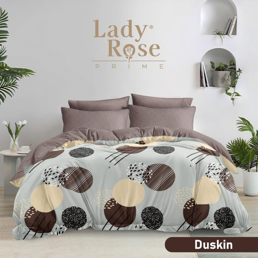 5in1 Full Set Bedcover Lady Rose 3D Tinggi 30cm Rumbai King 200x200 180x200 Queen 160x200 Motif Dusk