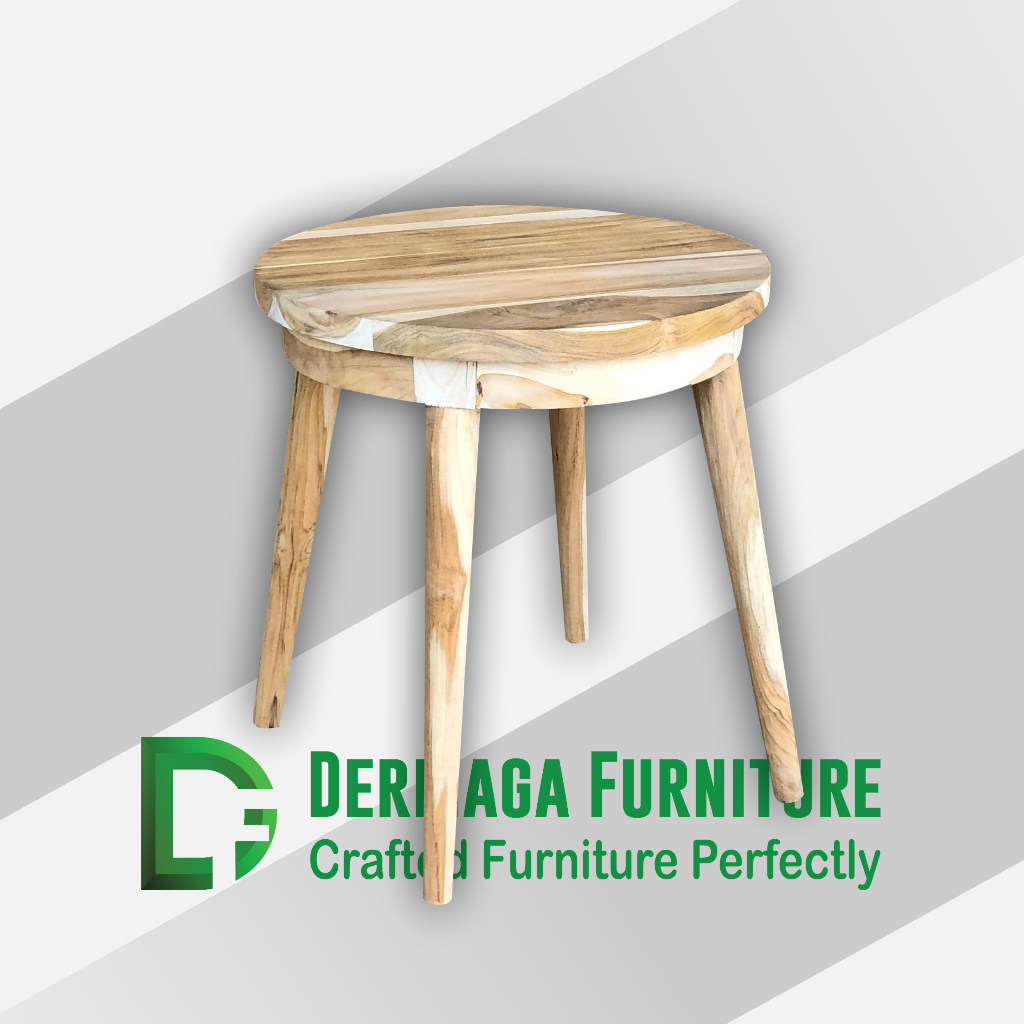 MEJA CAFE BULAT RETRO KAYU JATI