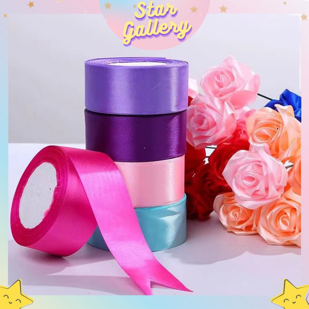 (1 ROLL) Pita Kado Satin Pita 4cm Buket Bunga Satin Pita Kado Satin ROLL PT01