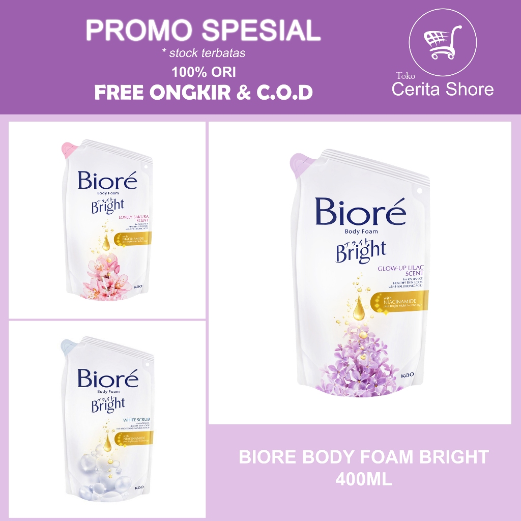 Biore body foam bright scrub/ Biore body foam bright/ biore body foam/ biore sabun cair/ sabun cair 