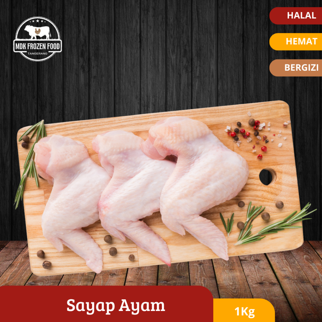 

Sayap Ayam Potong Beku | Chicken Wing Potong | Premium Chicken Wings Frozen 1Kg