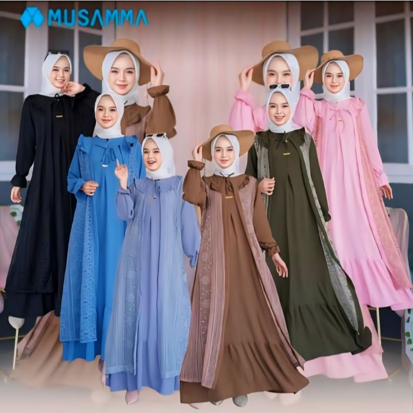 MAYRA DRESS - Gamis Brukat Malika Crinkle Airflow Premium / Gamis Elegan Terbaru Untuk Pesta