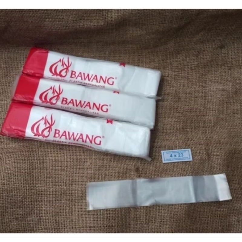 Plastik Pe Bawang Ukuran 4x23 / Plastik es lilin - mambo Uk. 4x23 Cm