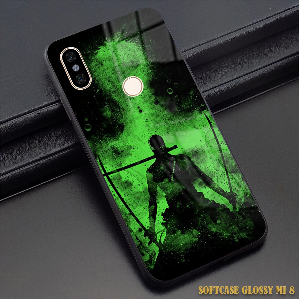 CUSTOM CASE Glossy ALL TYPE Xiaomi Mi 8 LITE XIAOMI MI 11 LITE |AA30| Anime One Piece Zoro PREMIUM