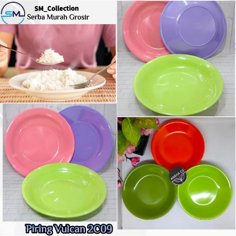 Wadah Nasi/Piring Lalapan/Piring Nasi Pecel/Piring Sayur/Piring Melamin  vulcan 2C09