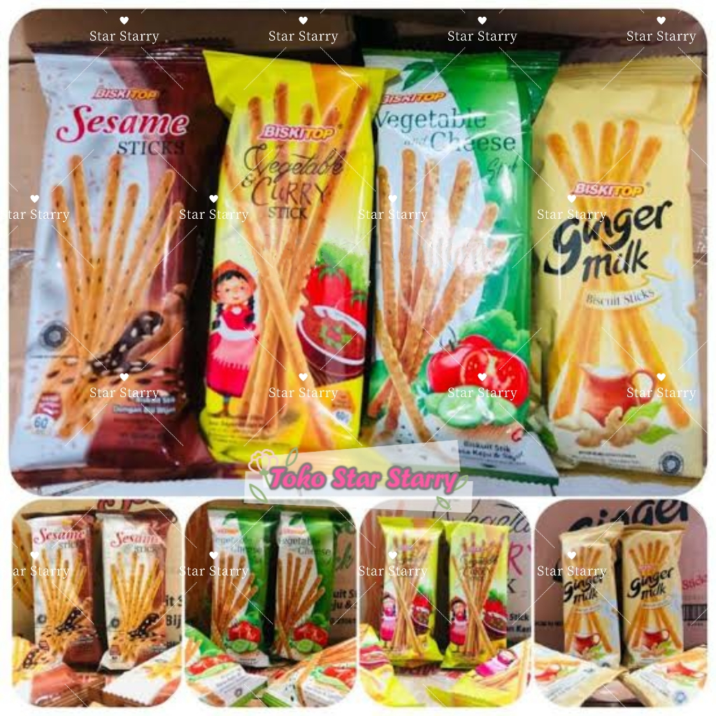 

[PER BUNGKUS] BISKITOP -VEGETABLE AND CHEESE STICK 50G/ BISKUIT ANAK DEWASA ENAK RENYAH/ BISKUIT STIK RASA KEJU SNACK VIRAL HALAL MUI BPOM