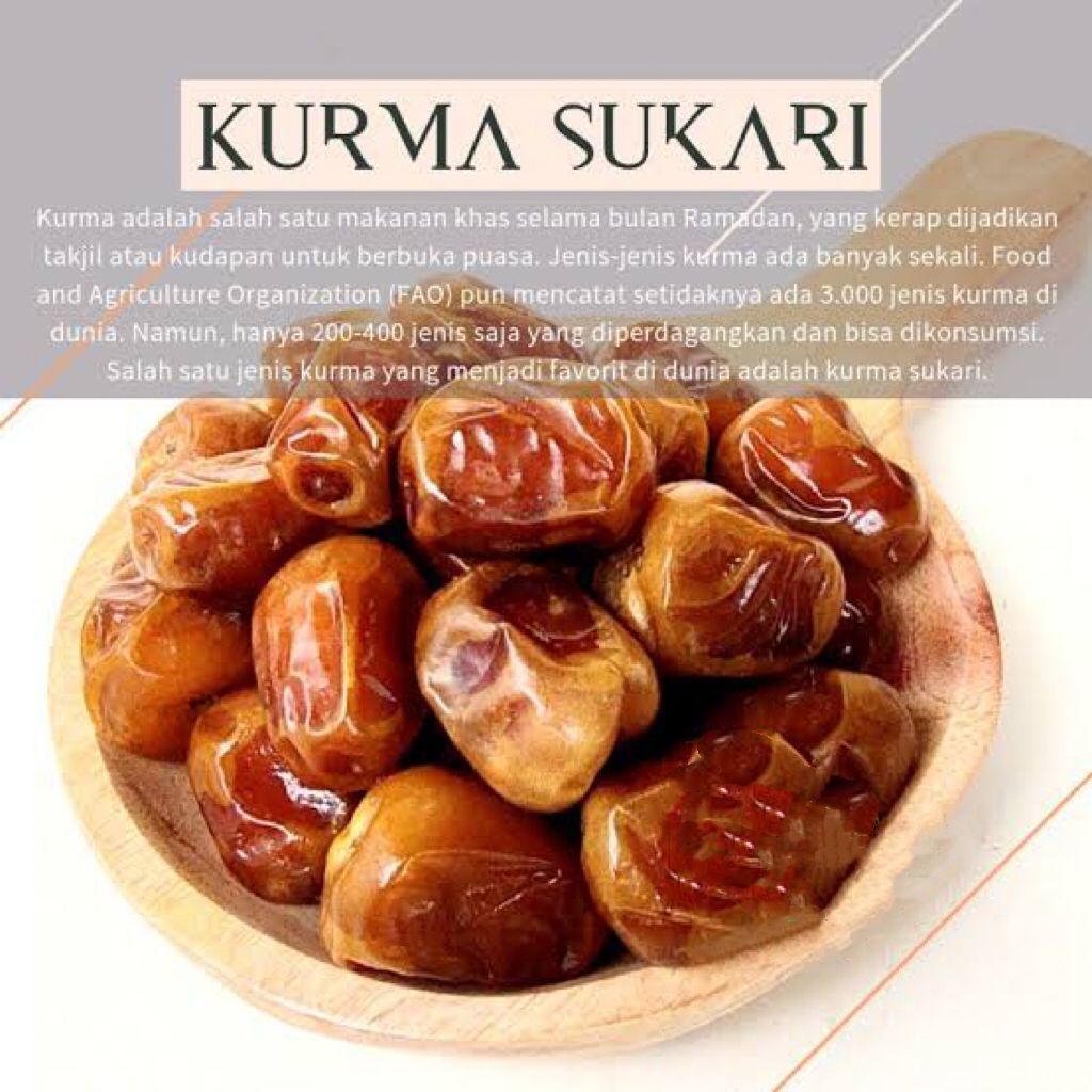 

Kurma Sukari Kurma Raja Lembut Legit Manis Best Seller Dates Original Premium 250gr, 500gr, dan 1kg