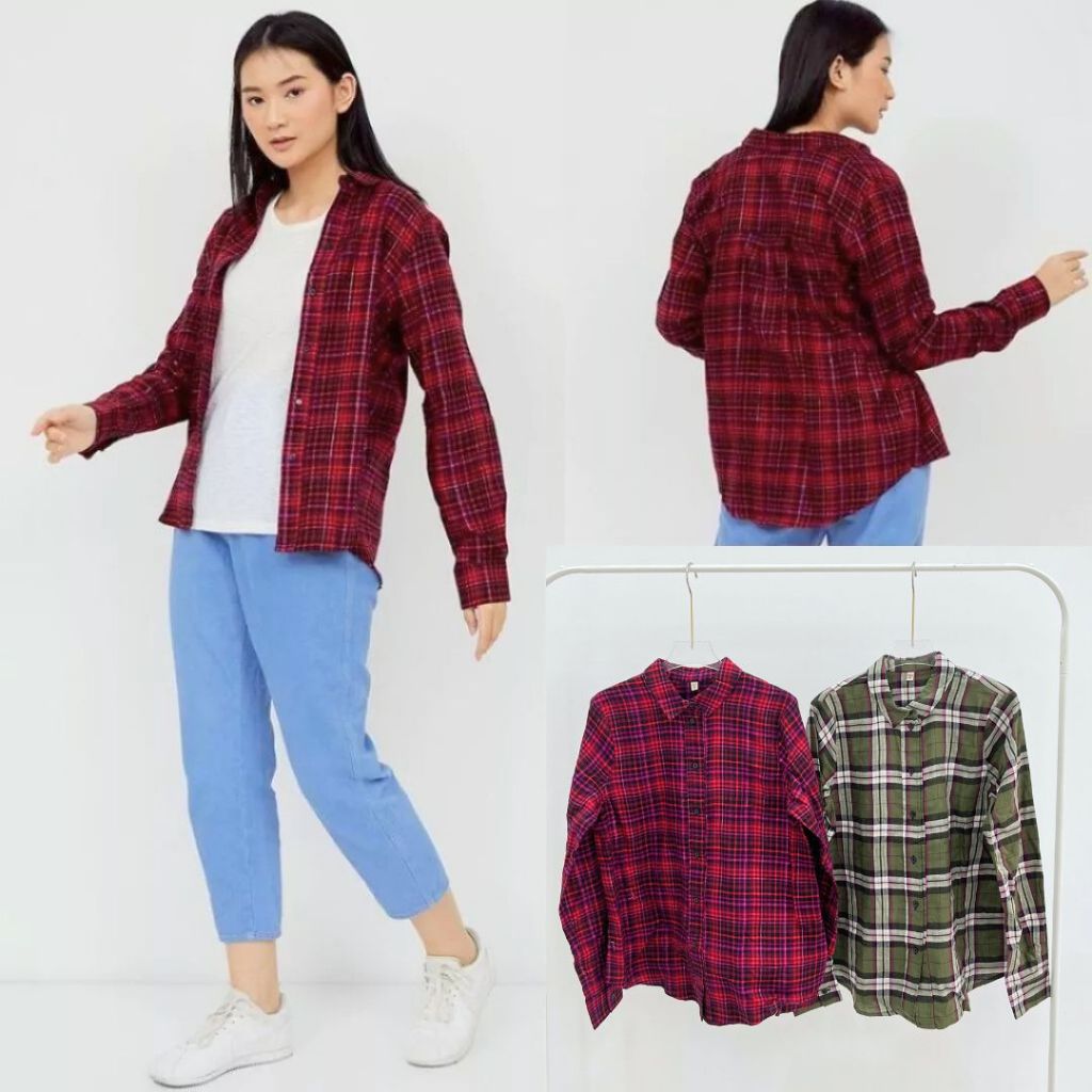 EXPRESS Boyfriend Flannel Shirt - Kemeja Flanel Pria Wanita Original - Kemeja Unisex