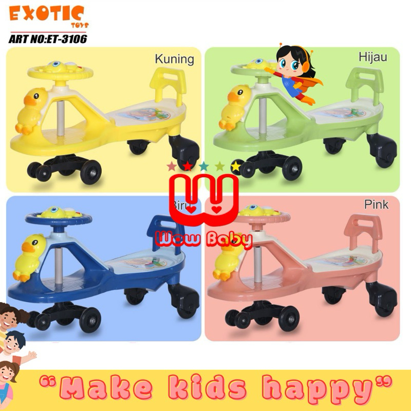 Exotic RIDE ON SWING CAR ET-3106(BEBEK) ET-3105 (TIGER) Mainan Anak ET-3103 (Magic Car)//ET-3101//ET