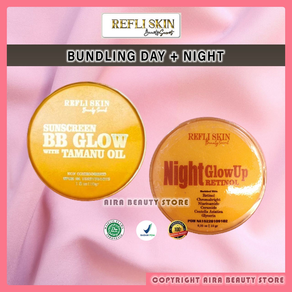 Luxury BB Glow Tamanu Oil SPF 50 dan Night Cream Glow Up by Refli Skin x Lglow Beauty