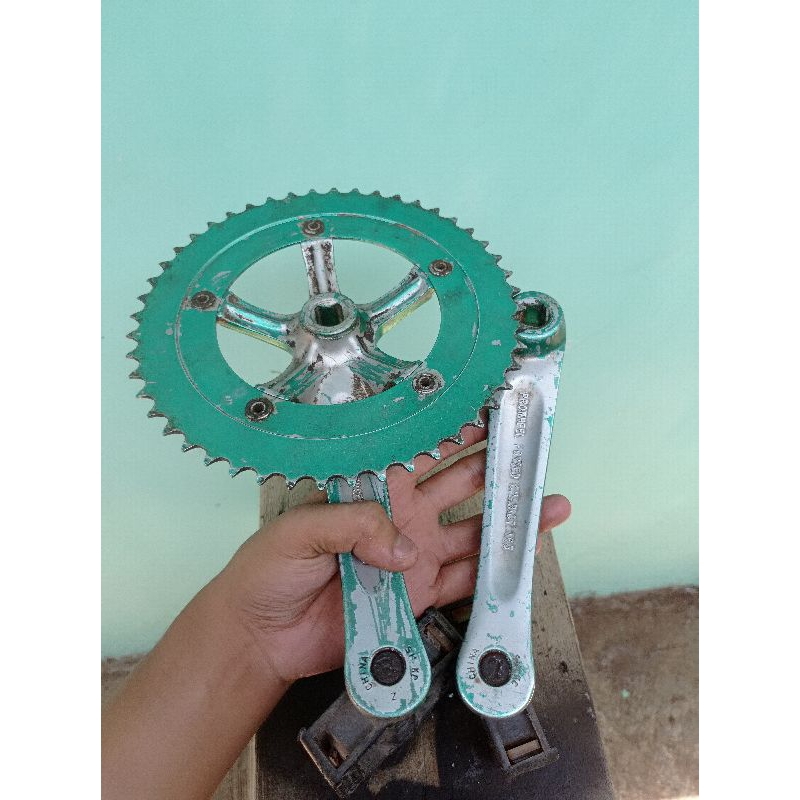 crankset sepeda fixie second alloy antiq