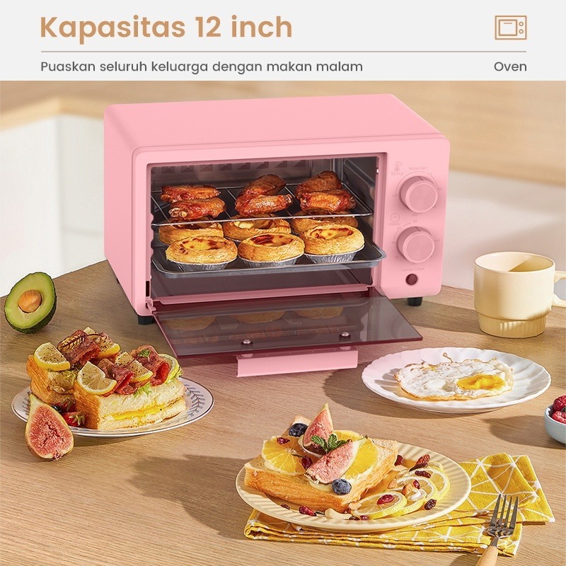 Oven Listrik 12 Liter Panggang kue 640 Watt Multifungsi low watt
