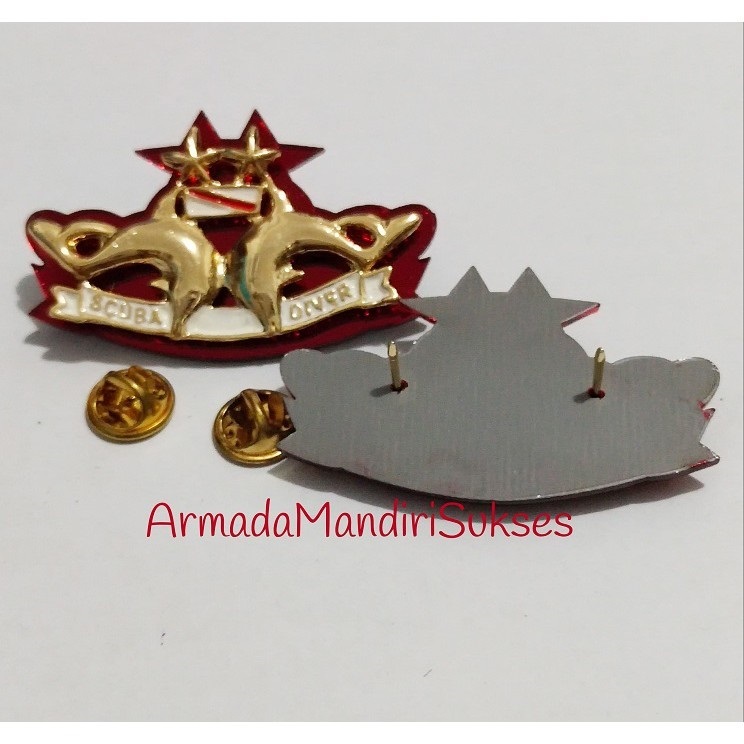 Aksesoris Brevet Perwira Mika - Wing Scuba Diver Bintang 2 atau Pin Scuba