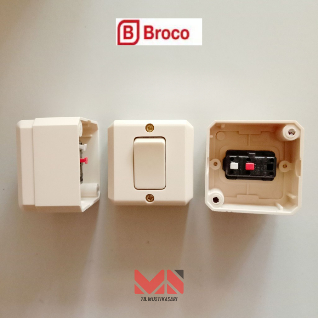 Saklar Kayu Tempel Broco Engkel Dan Double