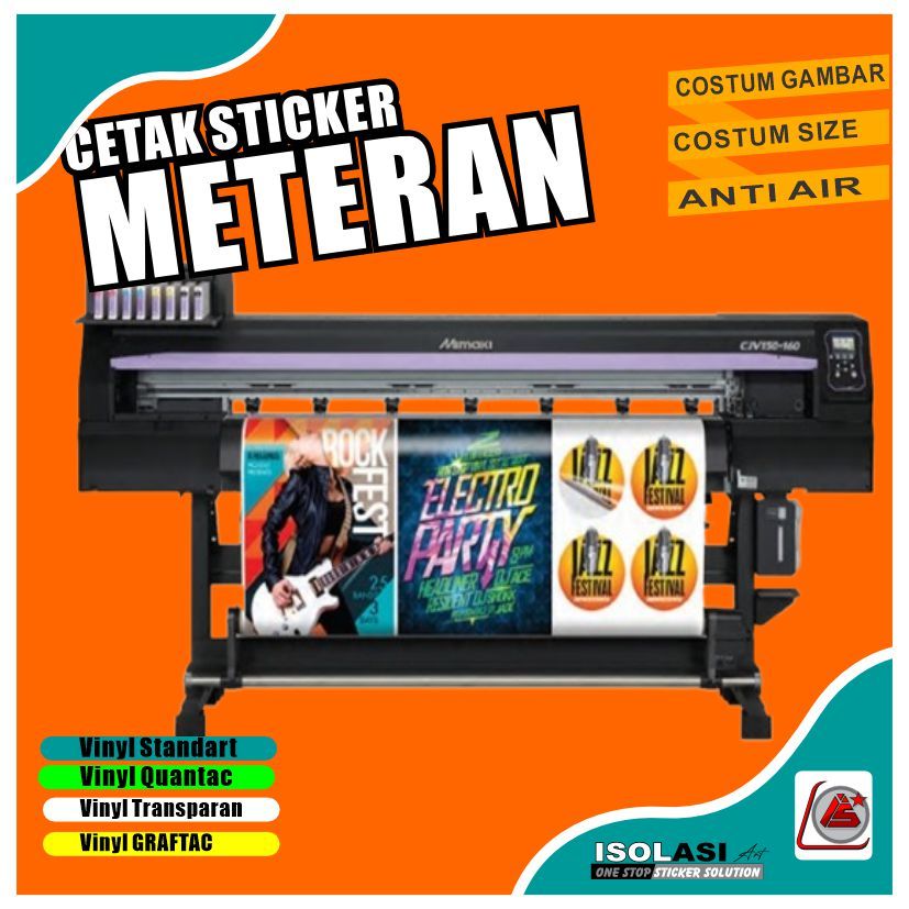 

Cetak stiker vinyl meteran waterproof hires terbaru