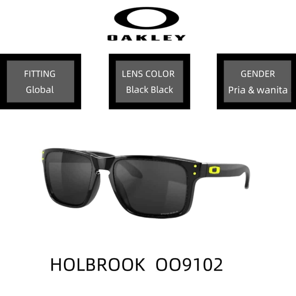 【100%ORIGINAL】Kacamata Hitam Oakley Original Sunglasses Holbrook OO9102 Polished Black/pria & wanita