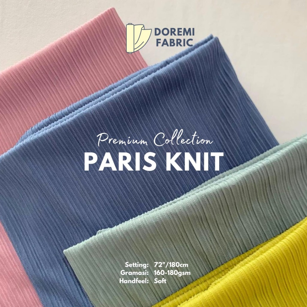 (METERAN) Kain DOREMI PARIS KNIT 160-180 GSM