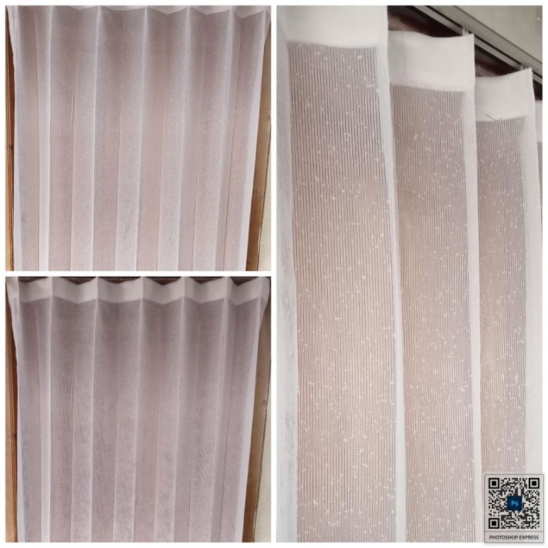 GORDEN VITRASE TIPIS PURING PUTIH POLOS HORDENG JENDELA BERLIPAT MODEL PENGAIT S