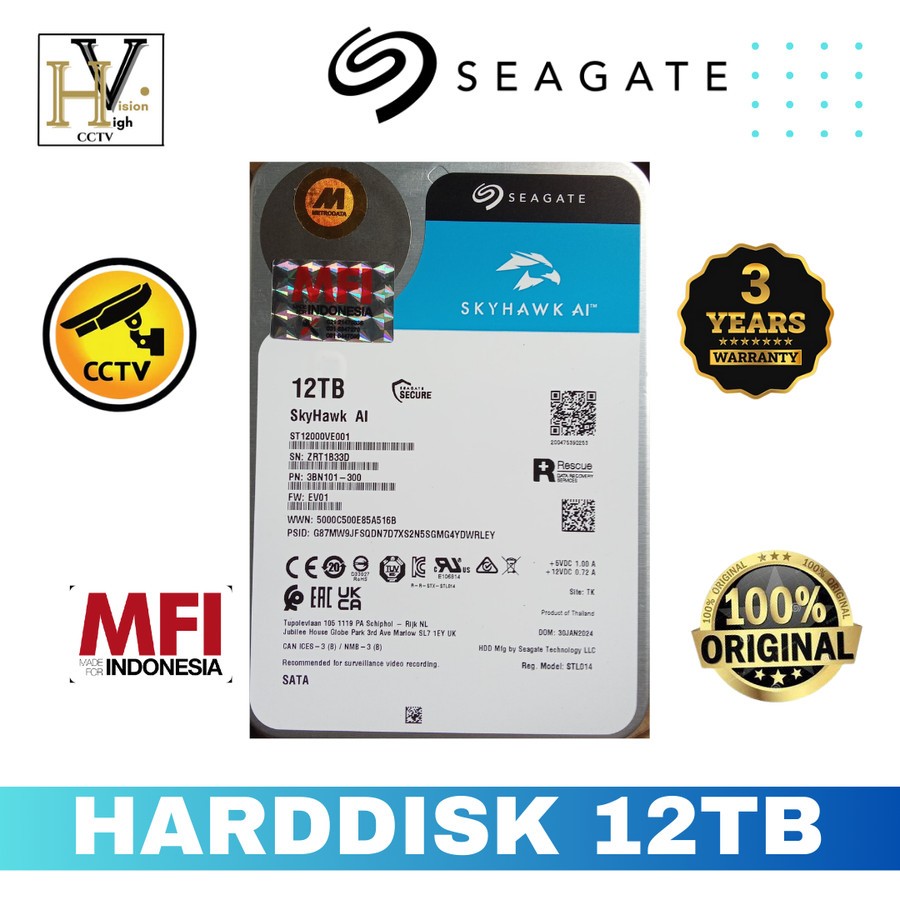 HARDDISK CCTV 12TB Seagate MFI