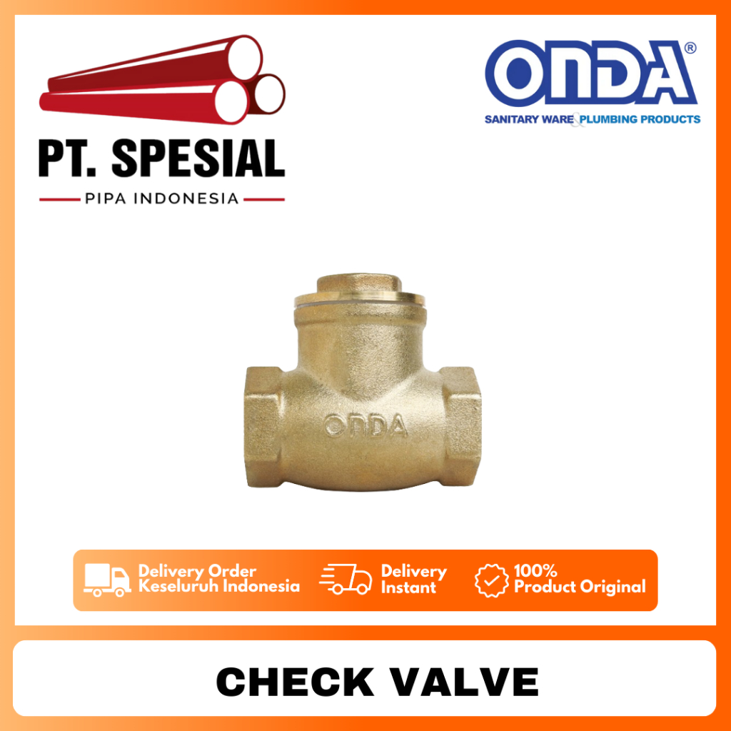 Check Valve STD Onda / Tabok Klep Kuningan Onda / Check Valve Katup Onda - 10
