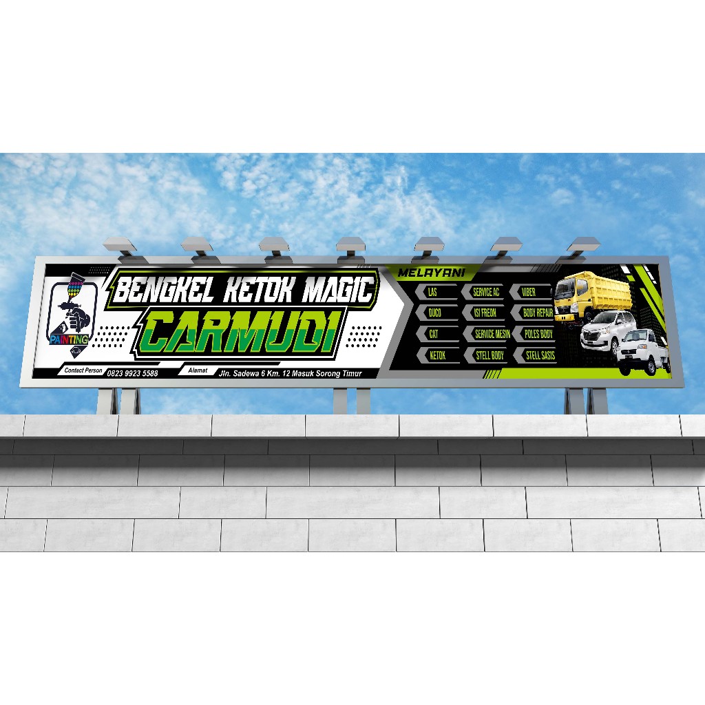 SPANDUK BENGKEL MOTOR / SPANDUK BENGKEL MOBIL