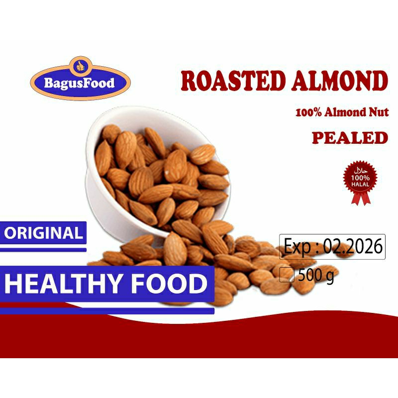 

Kacang Almond Panggang siap makan 500gram