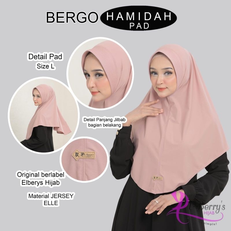 Jilbab Bergo Ped Hamidah Size L ORI El-Berrys