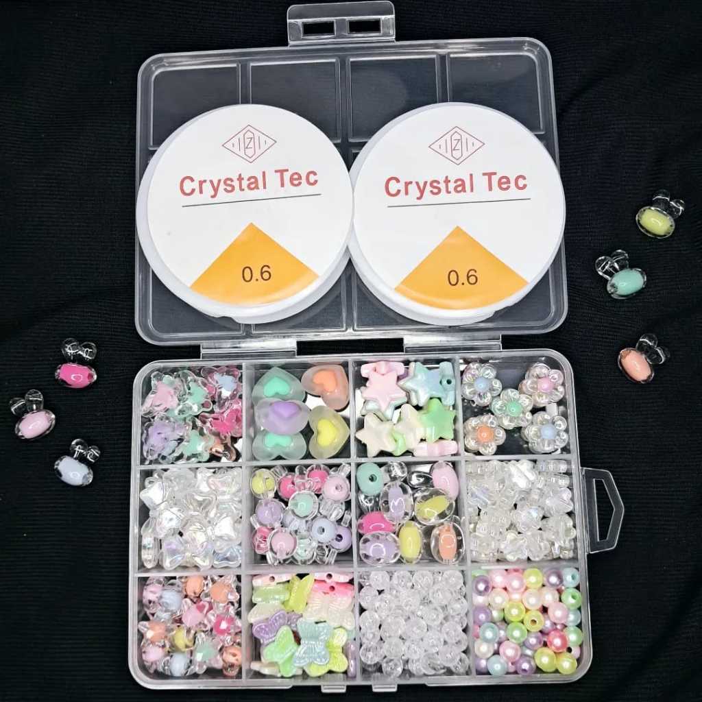 Manik Manik PREMIUM 1 Box - Manik2 Mote Payet PREMIUM Paket DIY (BONUS Benang Elastis + Manik RANDOM