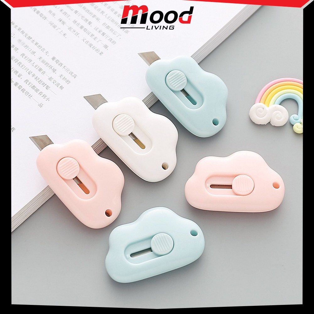 

Pisau Cutter Mini Portable Bentuk Awan / Pisau Cutter Mini Alat Bantu Potong Kertas / Alat Tulis Kantor Pisau Kartun Model Awan Impor Mood Living C953