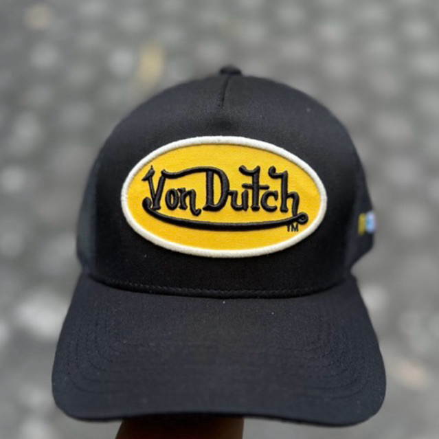 VONDUTCH topi trucker cap hitam kuning NEW ORIGINAL 100%