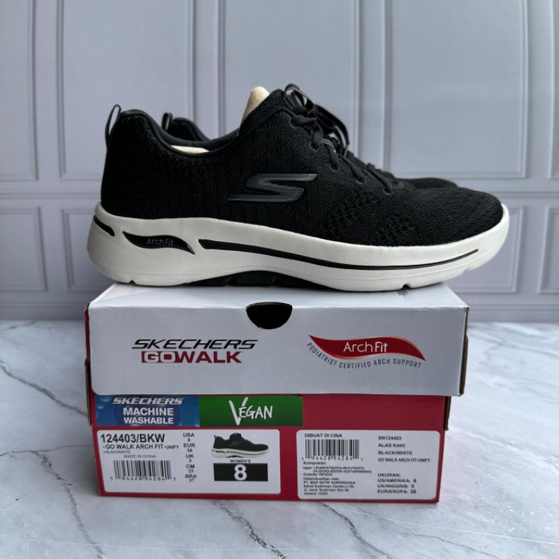 SKECHERS GO WALK ARCH FIT RUNNING FOR WOMENS ORIGINAL BNIB (124403 BKW)