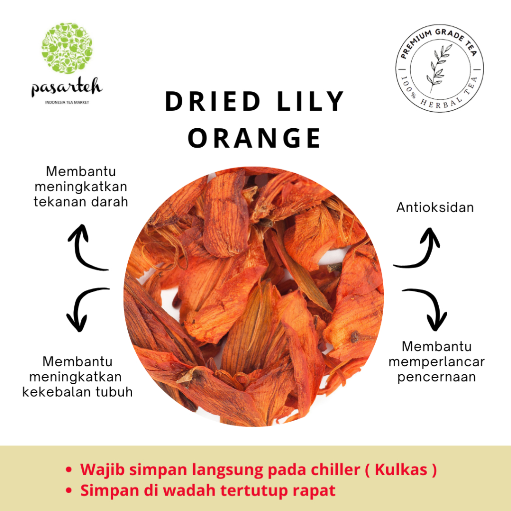 

[Pasarteh] Orange Lily Dried Flower Tea | Premium Grade Bunga Lily