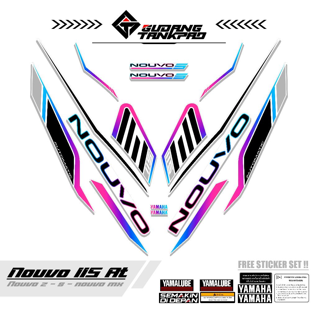 STRIPING STIKER SET YAMAHA NOUVO Z / MTF 5 / STIKER POLET NOUVO S / NOUVO MX / VARIASI STIKER NOUVO
