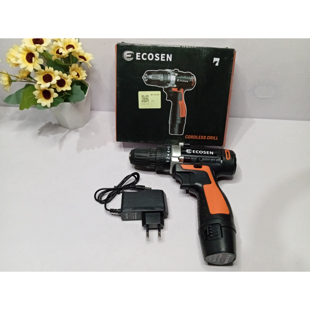 ECOSEN 98V Mesin Bor Tangan Bor listrik Bor cas Cordless Drill Battery