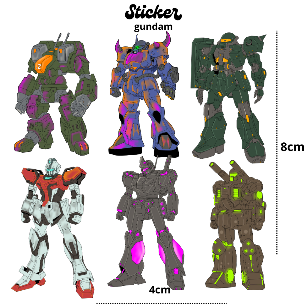 

Gundam stiker vinyl glosy