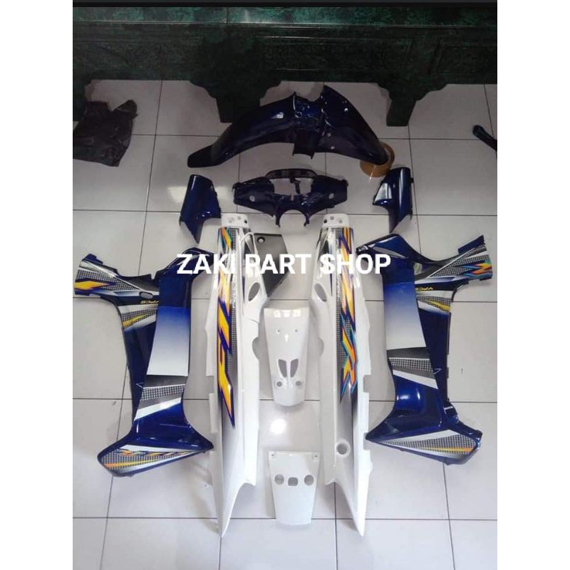 cover body halus full set YAMAHA f1zr biru putih 2004 cover body halus full set fizr biru putih 2004