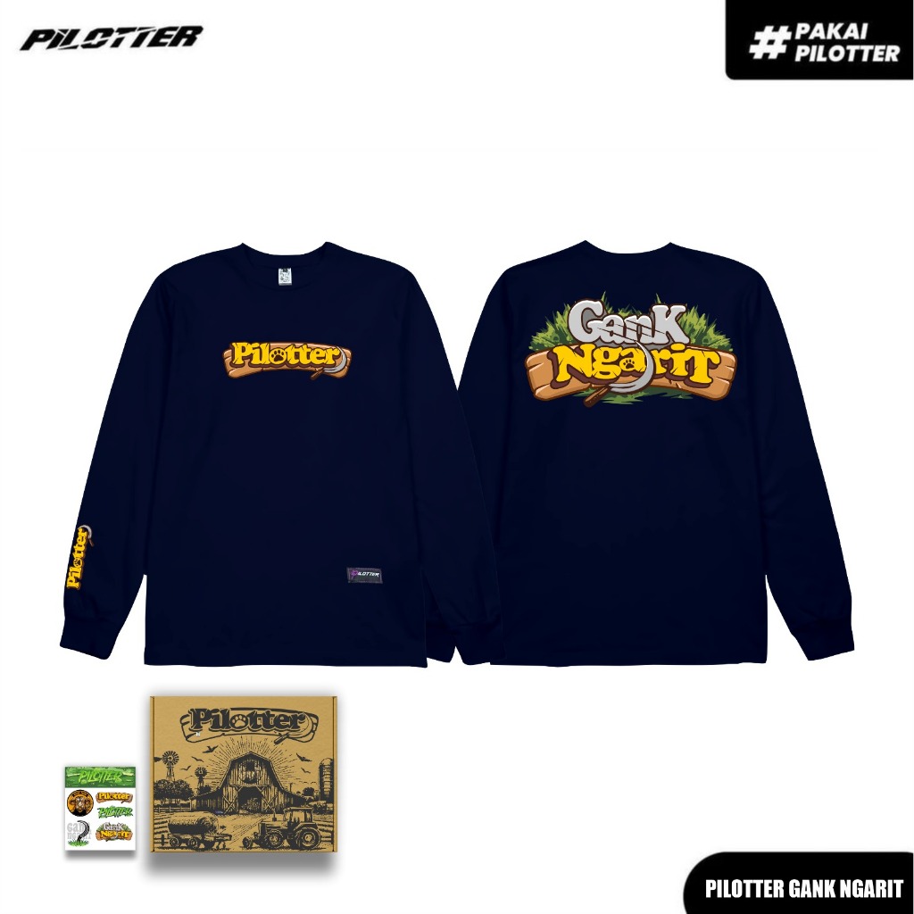 KAOS PILOTTER NEW GANK NGARIT LENGAN PANJANG FREE BOX