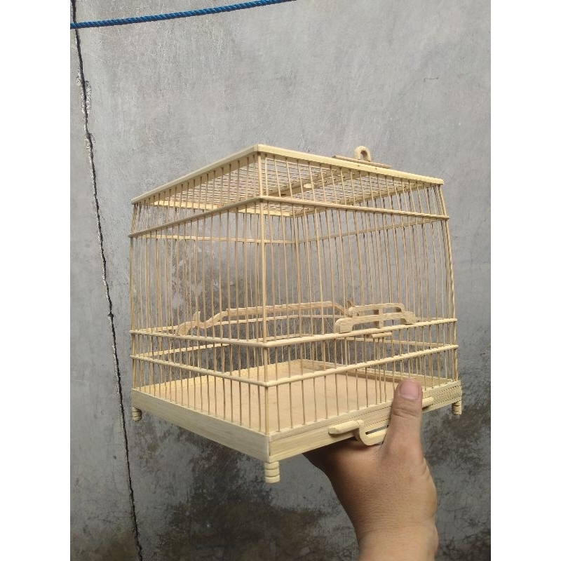 SANGKAR BAMBU Uk. 25 x 25 Cm. (BELUM TERAKIT/AMBRUKAN)  /Sangkar CUNGKOK  UK. 25 x 25 CM ( Ambrukan 