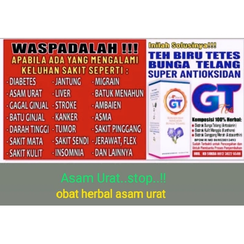 (3 btl) GT telang,obat herbal asam urat | obat kolesterol,obat darah tinggi,obat kesemutan.