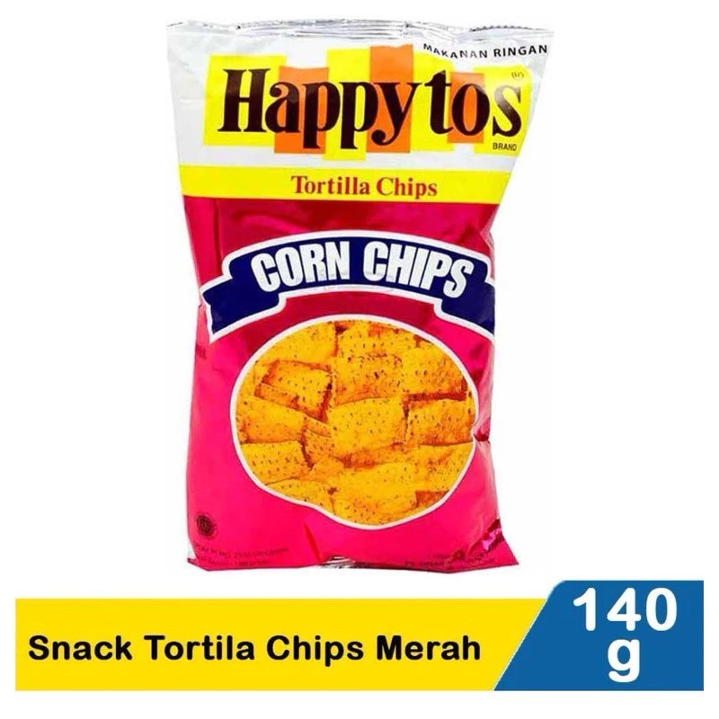 

HAPPY TOS TORTILLA CHIPS 140 gram Merah