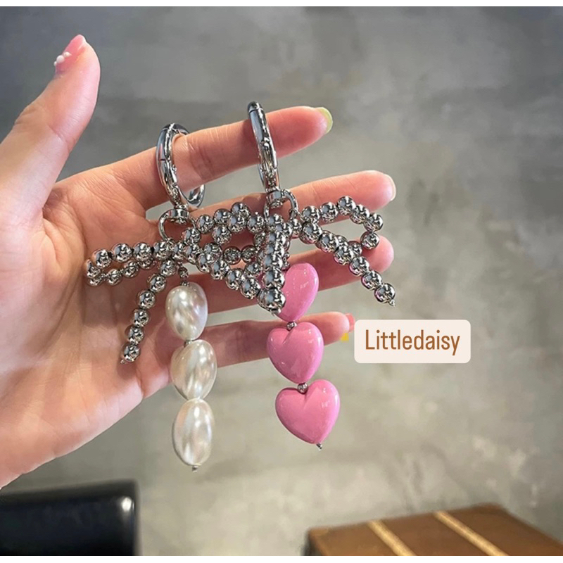 LITTLE DAISY | ROSY Ribbon Bag Charm Korean Style / Gantungan Kunci Craft Ganci Kekinian / Key chain