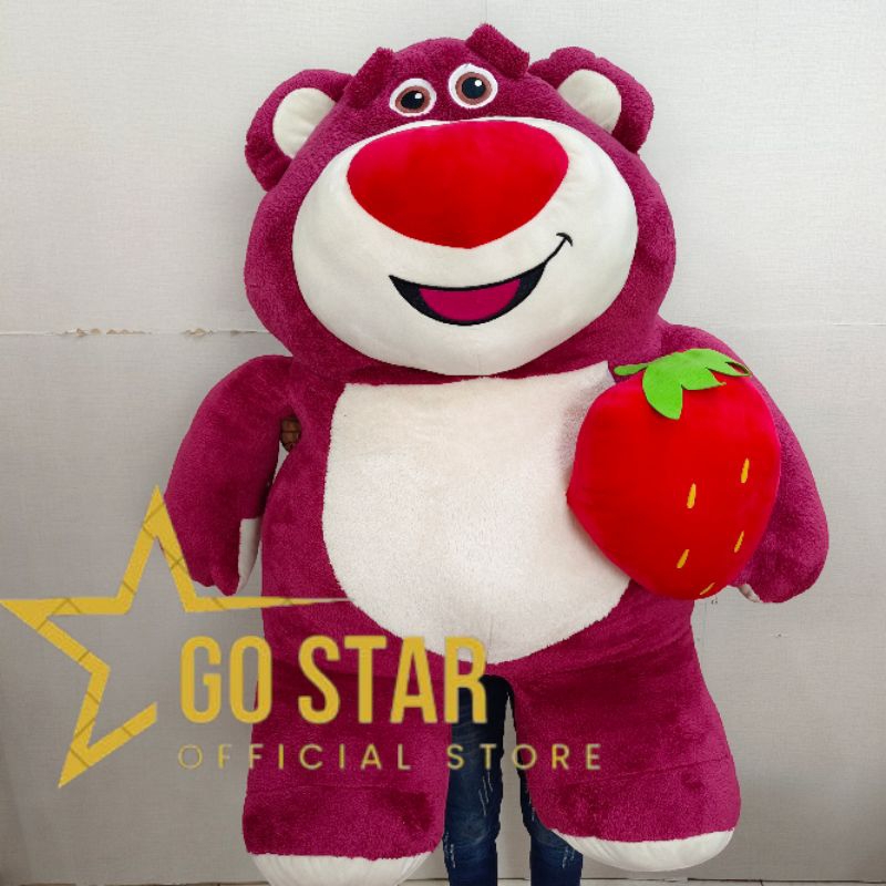 Boneka New Terbaru Lotso Stawberry Viral Kekinian Ukuran Giant Super Jumbo Cute Soft Miniso