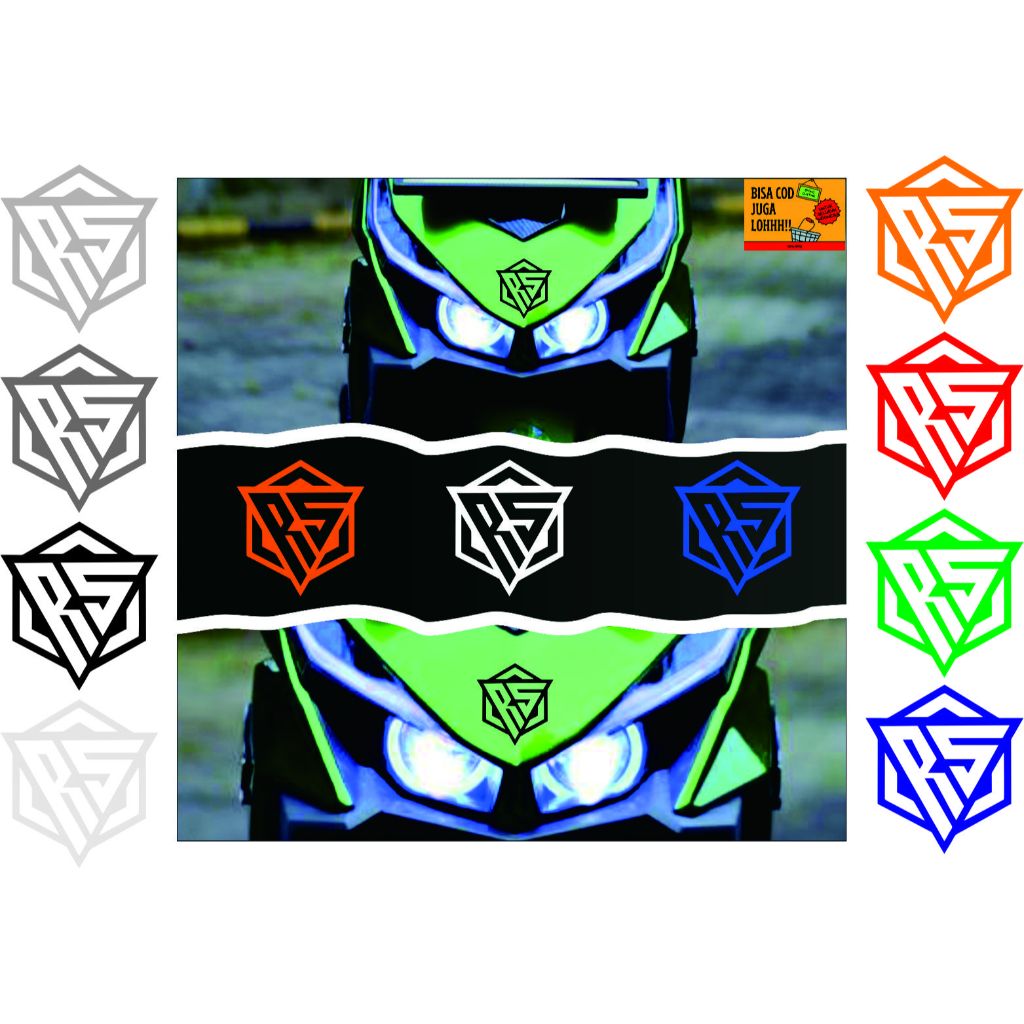 Stiker Aksesoris Motor Keren Beat LOGO RS Cutting Stiker Keren Stiker Variasi Motor Premium hologram