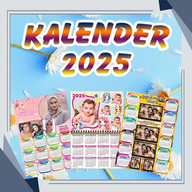 

Kalender custom foto 2025 / kalender dinding a3+ (32x48cm) / kalender 12 bulanan