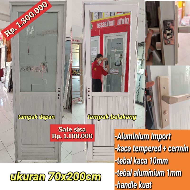 pintu kamar mandi aluminium 70x200cm