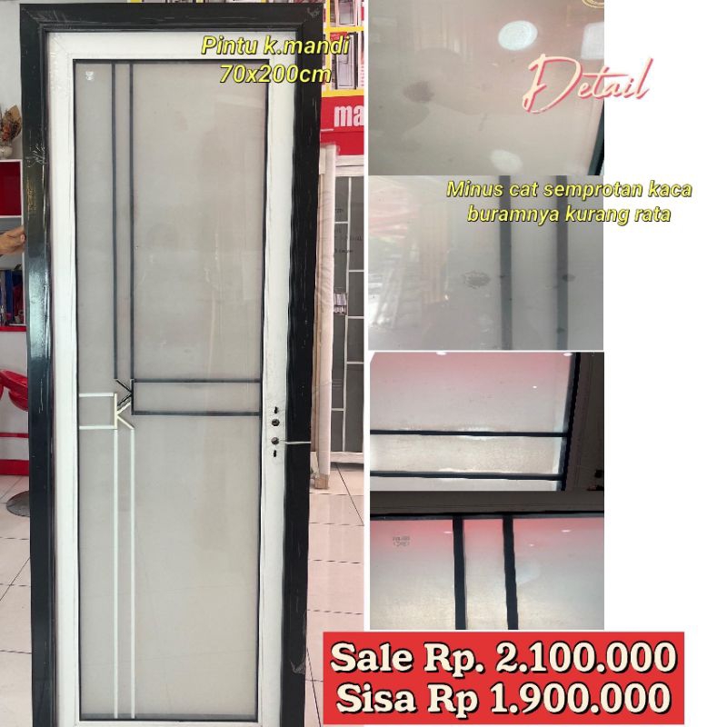 Pintu kamar mandi aluminium 70x200cm