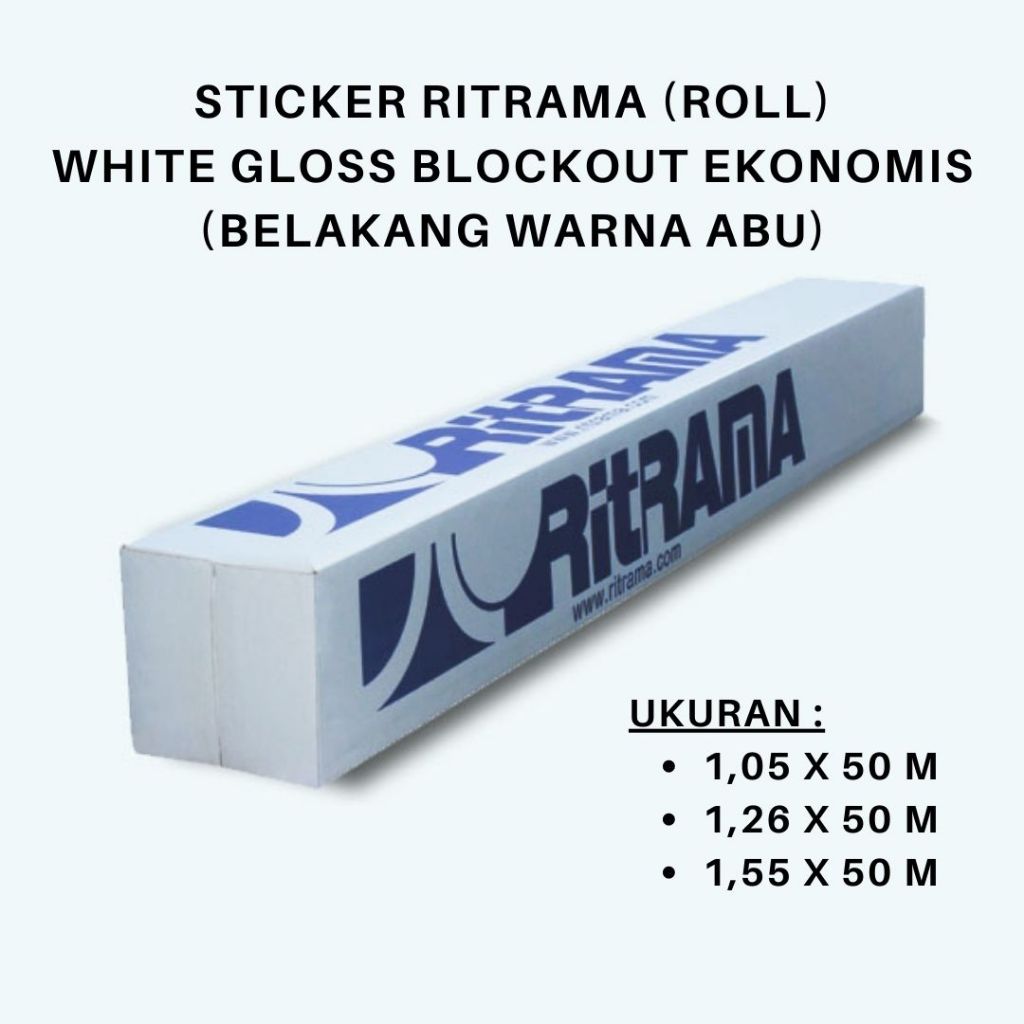 

Sticker Ritrama Gloss Blockout Grey Abu (Roll) Untuk Digital Printing