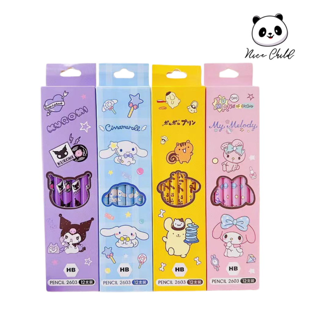 

NICE CHILD Pensil Box Isi 12 PCS / Alat Tulis Sekolah Karakter Lucu
